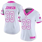 Women Nike Lions 33 Kerryon Johnson White Pink Rush Fashion Limited Jersey Dzhi,baseball caps,new era cap wholesale,wholesale hats